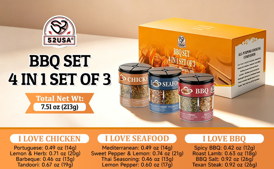 52usa  BBQ set 4in1 set of 3  (Chicken / Seafood / BBQ)