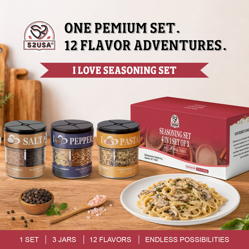 52usa Seasoning set 4in1 set of 3 (Pepper/Salt/Pasta)