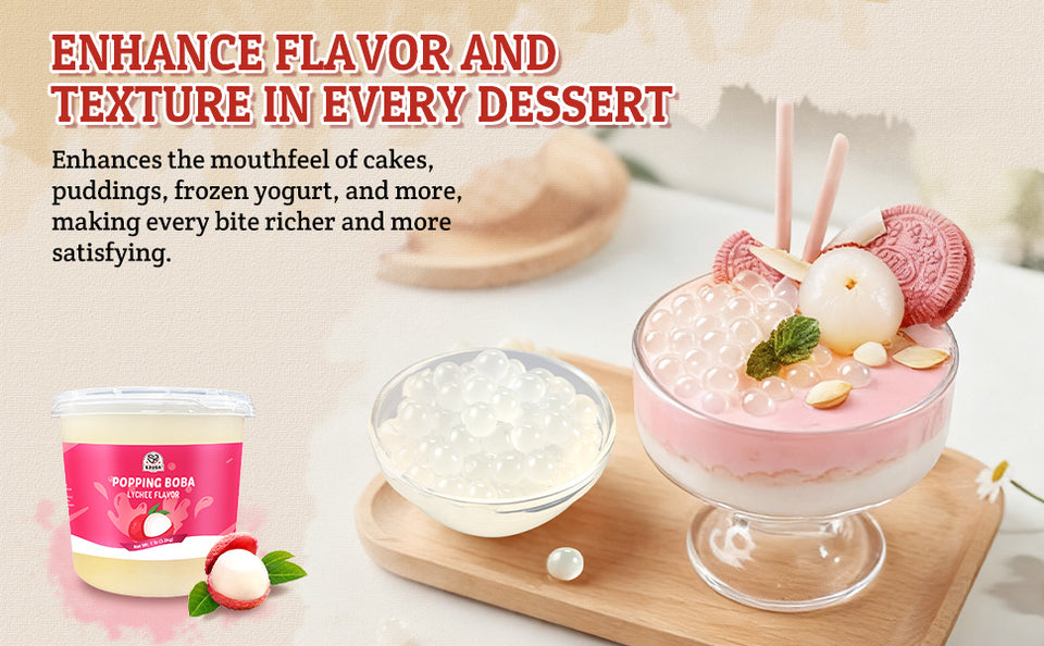 52USA Tropical Fruits Collection Popping Boba Duo: Mango + Lychee – Bursting Fruit Pearls for Milk Tea, Summer Drinks & Family Parties