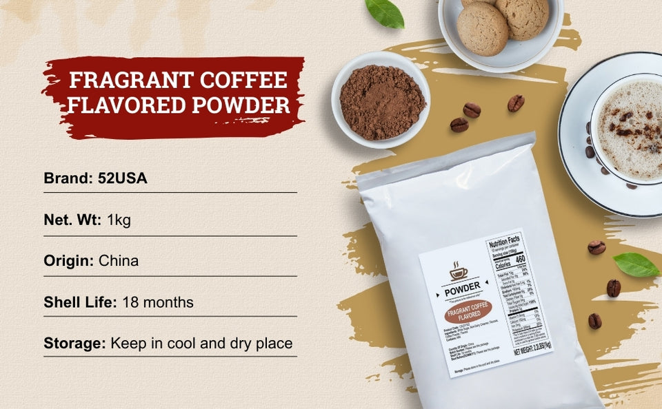 52USA Strawberry Coffee Tea Kit: Strawberry Popping Boba + Coffee Milk Tea 3-in-1 Powder – DIY Morning Boost Bubble Tea Set