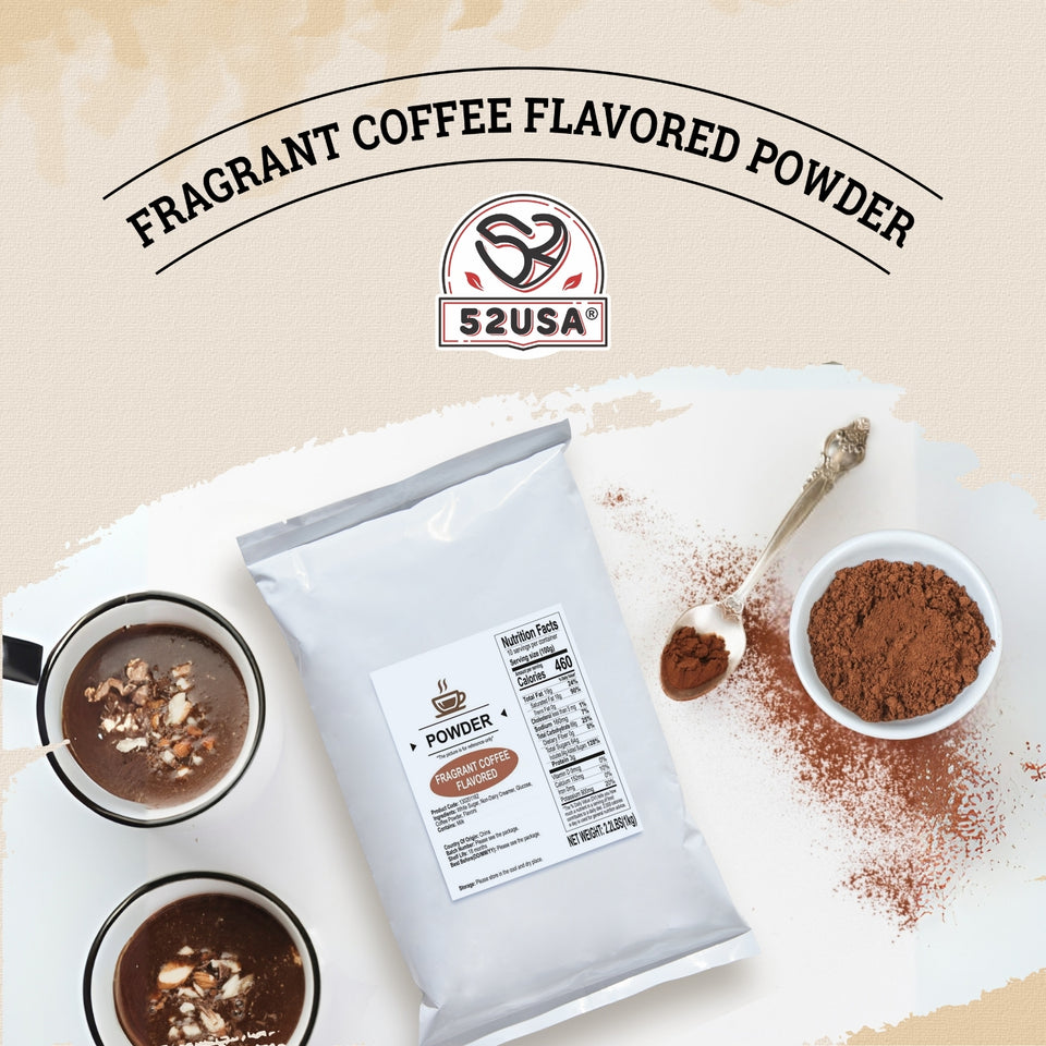 52USA Strawberry Coffee Tea Kit: Strawberry Popping Boba + Coffee Milk Tea 3-in-1 Powder – DIY Morning Boost Bubble Tea Set