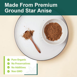 Soeos Organic Star Anise Powder, 1.3 oz (37g)