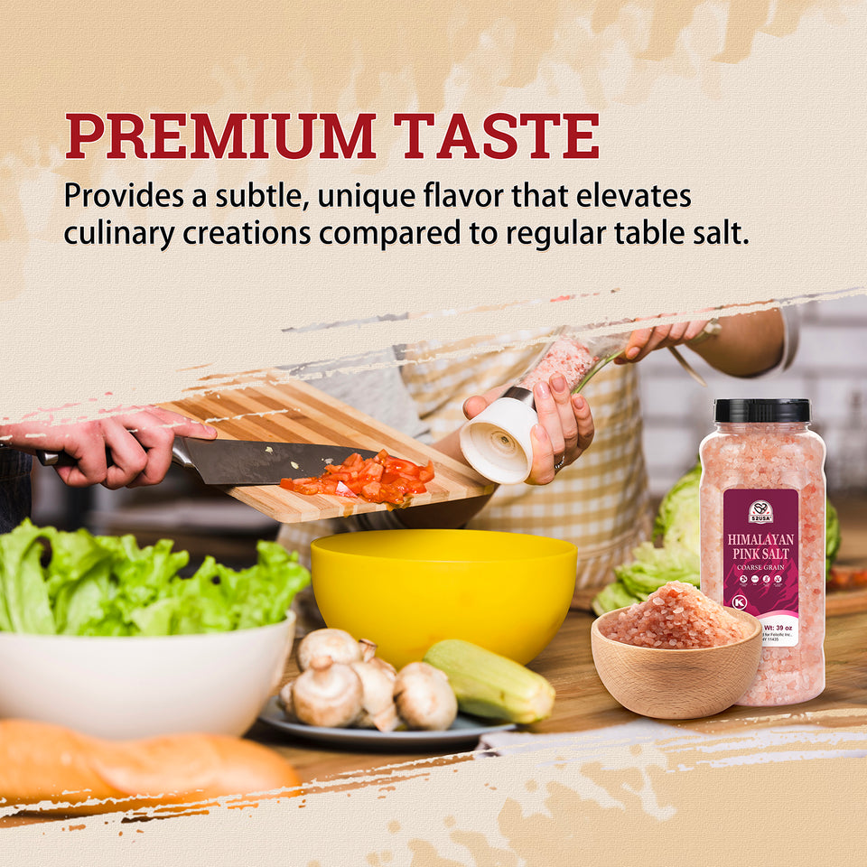 52USA Grinder Refill Trio: Fine Pink Salt 39 oz + Coarse White Salt 39 oz + Whole Black Peppercorns 18 oz – 3-Bottle Seasoning Set