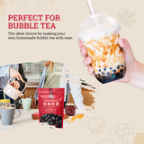 52USA Mango Bubble Tea Duo Kit: Popping Boba (500g) & Black Tapioca Pearls (2 Pack) – Must-Have Mango Drink DIY Set