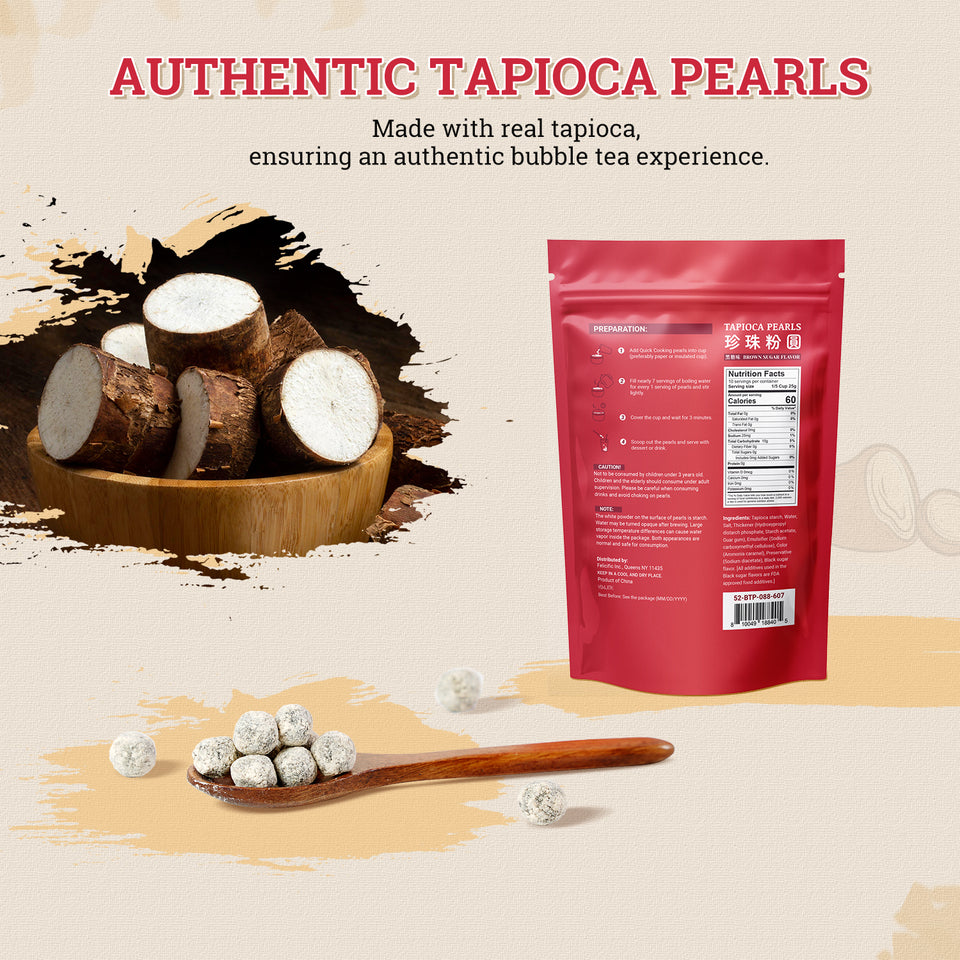 52USA Mango Bubble Tea Duo Kit: Popping Boba (500g) & Black Tapioca Pearls (2 Pack) – Must-Have Mango Drink DIY Set