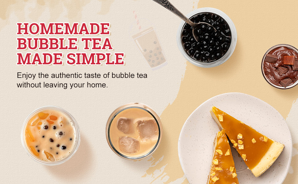 52USA Mango Bubble Tea Duo Kit: Popping Boba (500g) & Black Tapioca Pearls (2 Pack) – Must-Have Mango Drink DIY Set