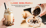 52USA Mango Bubble Tea Duo Kit: Popping Boba (500g) & Black Tapioca Pearls (2 Pack) – Must-Have Mango Drink DIY Set
