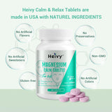Heivy Kids Calming Supplement, Contains Magnesium Glycinate 100mg & Vitamin B6, Support Calm & Relax, Calm Mind and Body, Berry Flavor for Age 4+ (60 Servings), Vegan, Gluten-Free, Made in USA