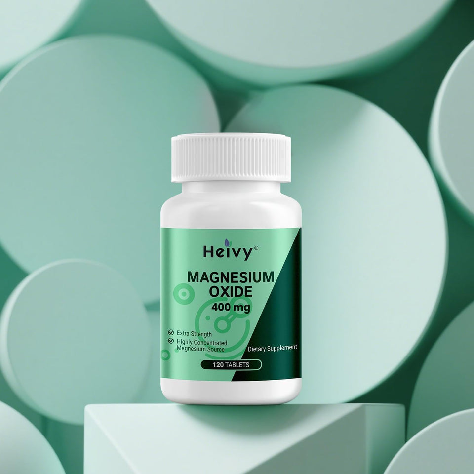 Heivy Magnesium Oxide 400 mg – Muscle Recovery & Relaxation Support | 240 Tablets