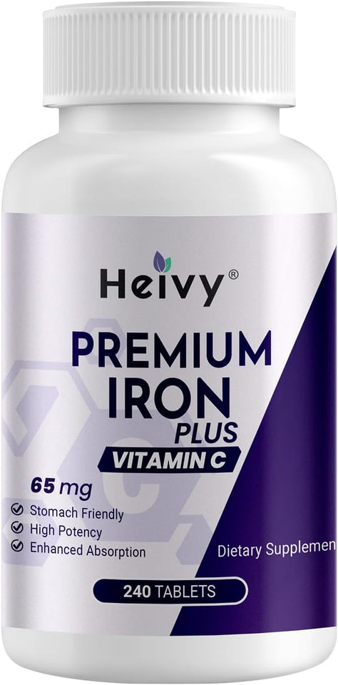 Heivy Ferrous Sulfate Iron 325 mg with Vitamin C | 240 Tablets