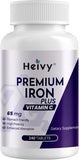 Heivy Ferrous Sulfate Iron 325 mg with Vitamin C | 240 Tablets