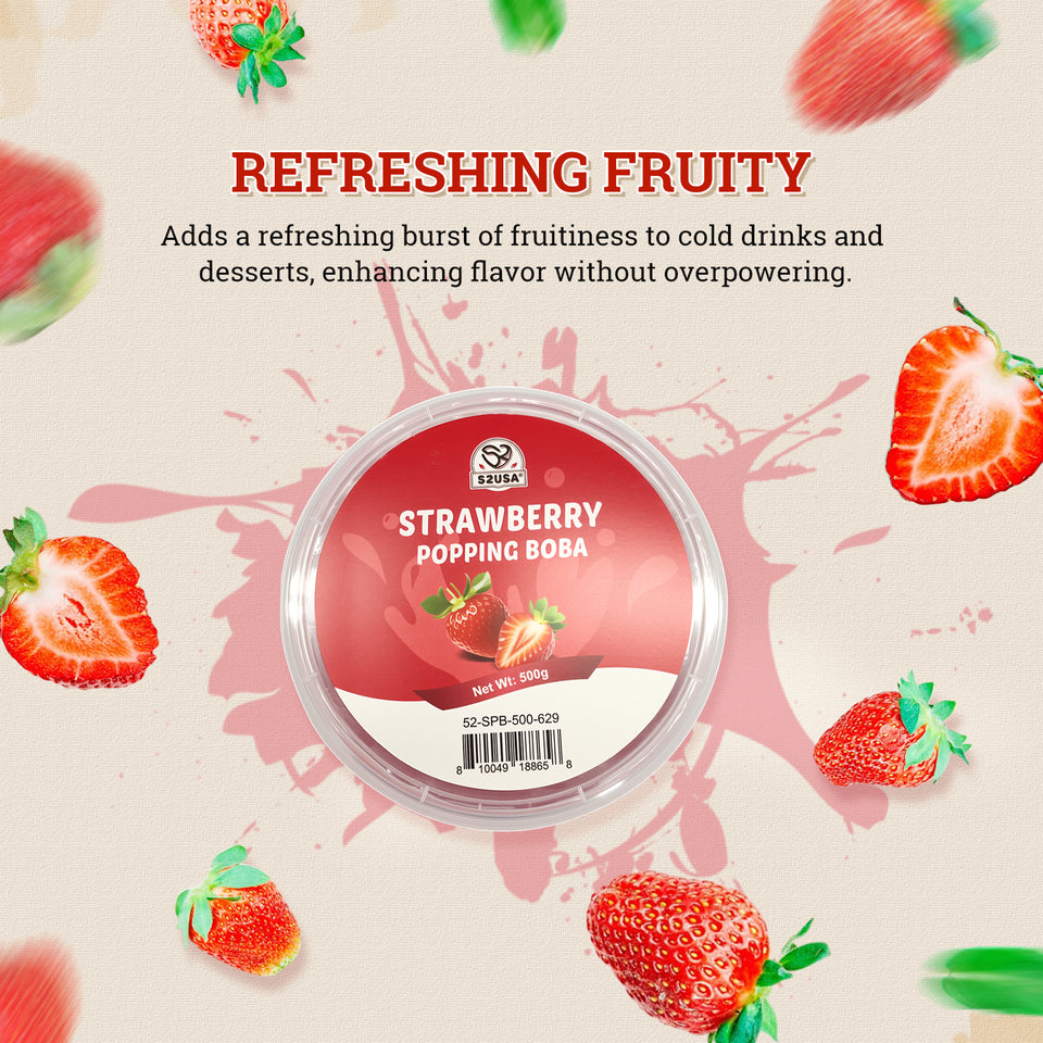 52USA Bubble Tea Must-Have Duo: Quick Cook Black Tapioca Pearls (2 Pack) 52USA Bubble Tea Must-Have Duo: Quick Cook Black Tapioca Pearls (2 Pack) & Strawberry Popping Boba (1 Pack) – DIY Boba Drink Kit DIY Boba Drink Kit