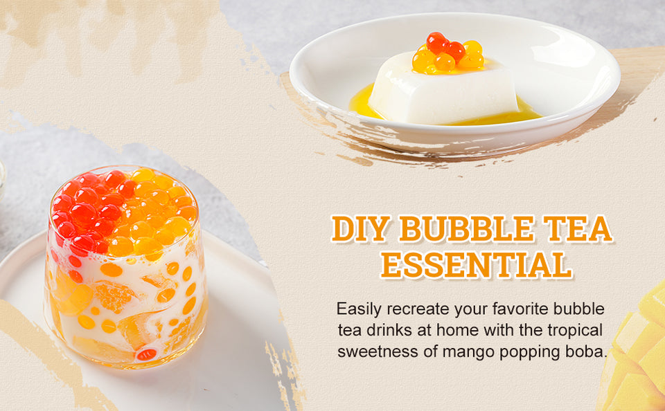 52USA Passion Fruit & Mango Popping Boba Duo: Passion Fruit 3.2kg + Mango 500g – DIY Topping Kit for Bubble Tea & Summer Drinks