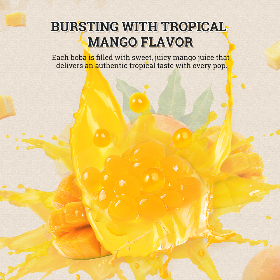 52USA Fruit Popping Boba 3-Flavor Variety Pack: Passion Fruit, strawberry & Mango (500g Each) – Must-Have DIY Boba Topping Kit