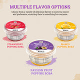 52USA Summer Burst Boba 4-Flavor Pack: Strawberry, Mango, Lychee & Passion Fruit Popping Boba (500g Each) – DIY Topping Kit for Bubble Tea & Chilled Drinks