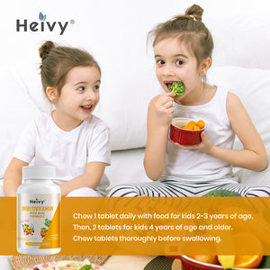 Heivy Multivitamin with Iron - CHEWABLE TABLETS FOR GROWTH & VITALITY(For kids)