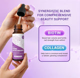 Heivy High Potency Biotin & Collagen 70,000 mcg Liquid Drops for Women, Hair Growth Support, Strong Skin Nails - Made in USA - 50mL