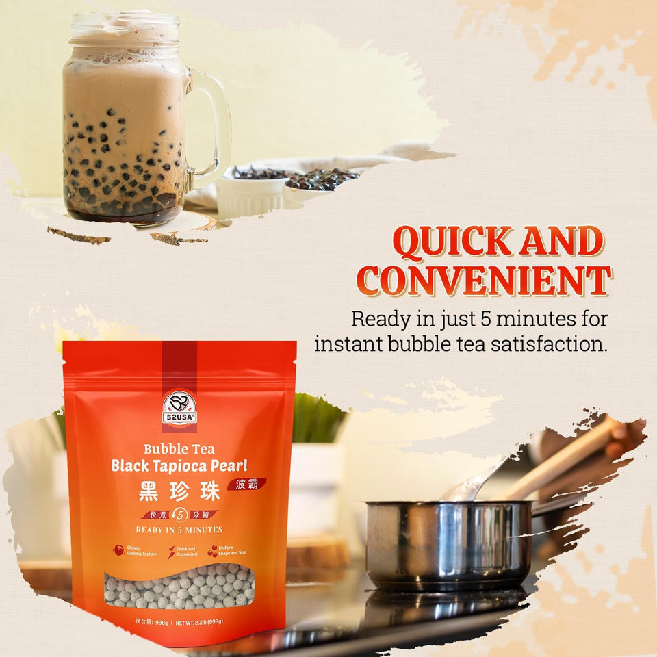 52usa Bubble Tea Black Tapioca Pearl 2.2 LB