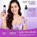 Heivy High Potency Biotin & Collagen 70,000 mcg Liquid Drops for Women, Hair Growth Support, Strong Skin Nails - Made in USA - 50mL