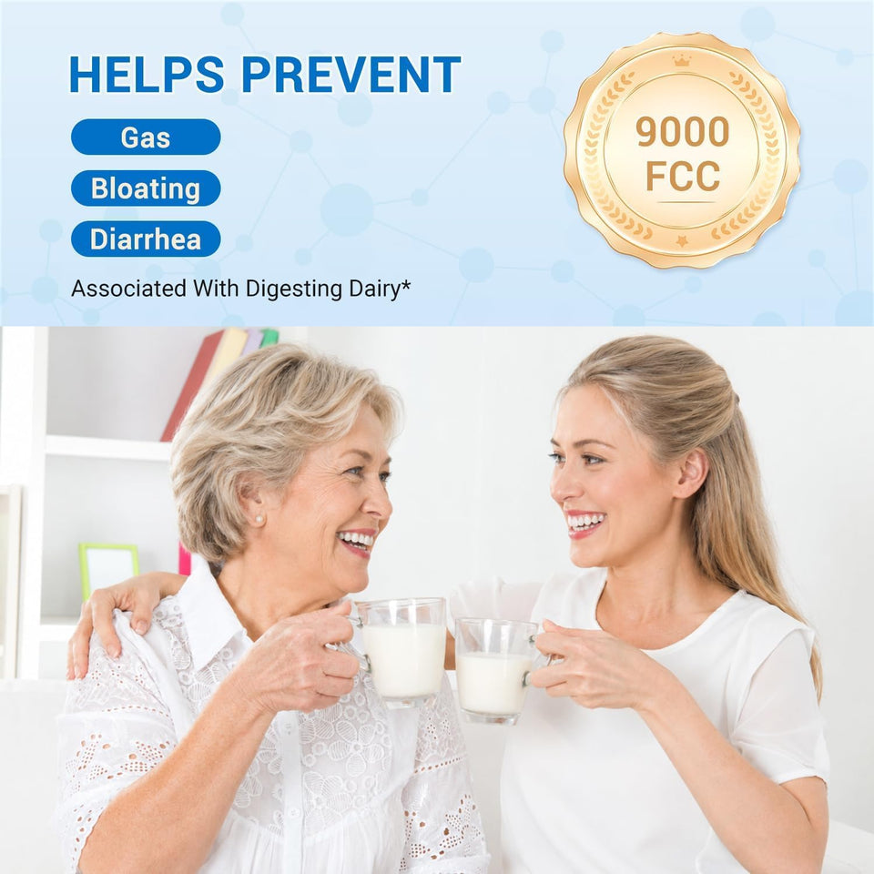 Heivy Lactase Enzyme 9000 FCC, 240 Tablets | 1 Per Serving, Made in USA GMP Certified Facility, Allergen Free, Digestive Support for Lactose Intolerance