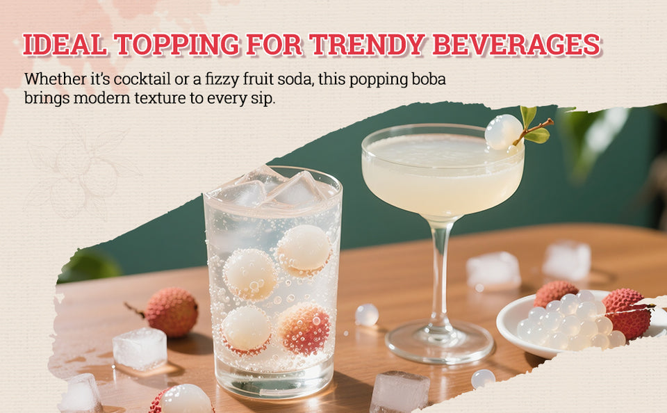 52USA Summer Burst Boba Trio: Lychee Popping Boba 500g (2 Pack) + Mango Popping Boba 500g (1 Pack) – 3-Pack Cool-Down Drink Topper