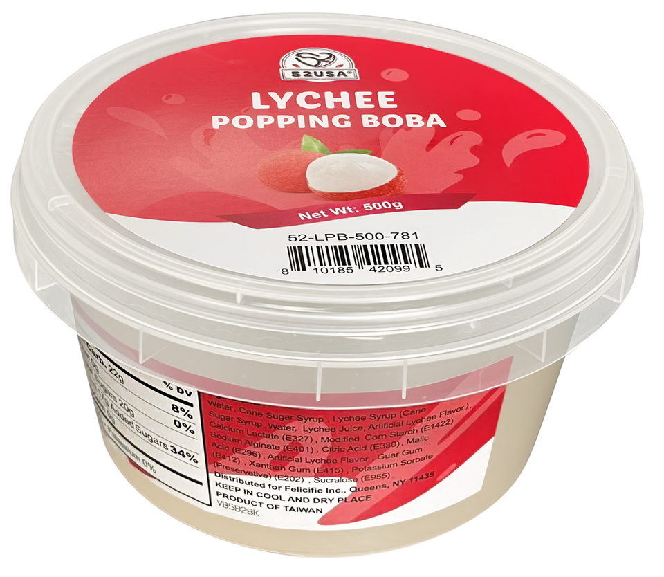 52USA Popping Boba Variety Pack, Bursting Boba Pearls for Bubble Tea, Beverages, Ice Cream (Strawberry 7 LB + Lychee 1.1 LB)