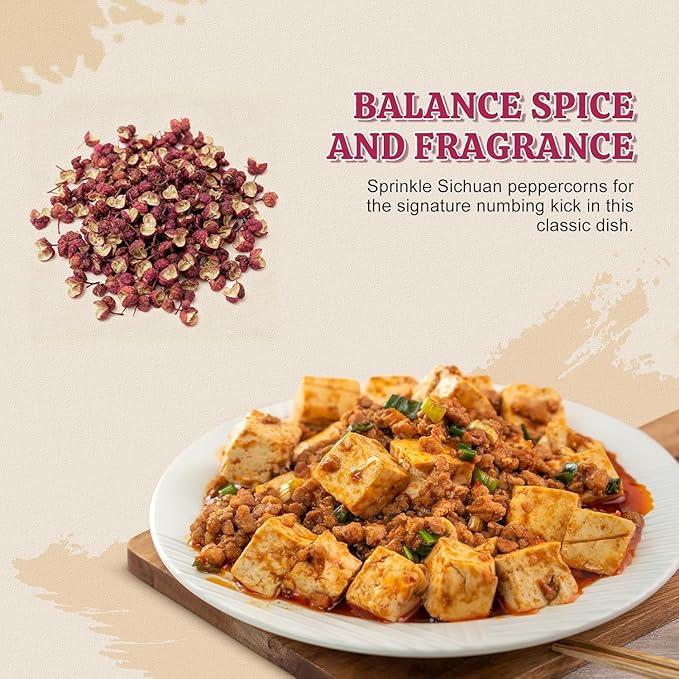 52USA Sichuan Peppercorns, Szechuan Peppercorns 8oz Bottle –Authentic Whole Red Sichuan Pepper, Strong Flavor with Tingly Numbness, Essential Spice for Mapo Tofu, Kung Pao Chicken, Asian Cuisine