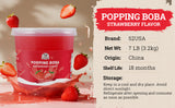 52USA Popping Boba Variety Pack, Bursting Boba Pearls for Bubble Tea, Beverages, Ice Cream (Strawberry 7 LB + Lychee 1.1 LB)
