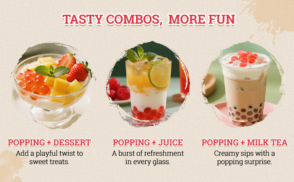 52USA Popping Boba Variety Pack, Bursting Boba Pearls for Bubble Tea, Beverages, Ice Cream (Strawberry 7 LB + Mango 1.1 LB)
