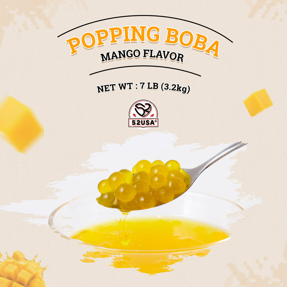 52USA Popping Boba Duo: Passion Fruit + Mango 3.2kg Each – Tropical Bursting Pearls for Bubble Tea & Summer Drinks