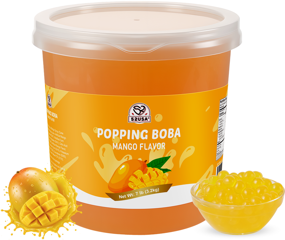 52USA Popping Boba Duo: Passion Fruit + Mango 3.2kg Each – Tropical Bursting Pearls for Bubble Tea & Summer Drinks