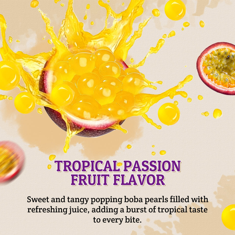 52USA Popping Boba Duo: Passion Fruit + Mango 3.2kg Each – Tropical Bursting Pearls for Bubble Tea & Summer Drinks