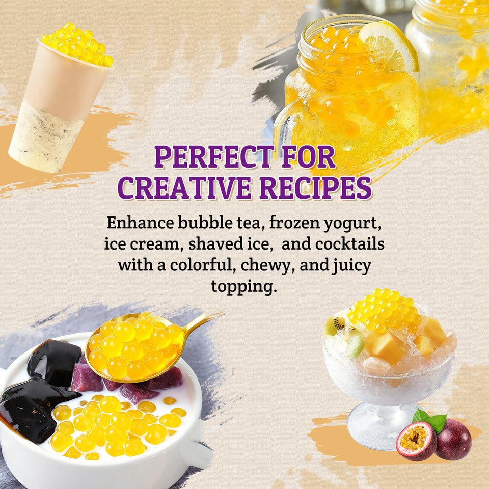 52USA Popping Boba Duo: Passion Fruit + Mango 3.2kg Each – Tropical Bursting Pearls for Bubble Tea & Summer Drinks