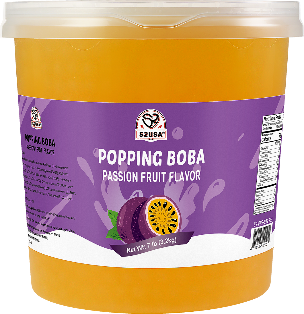 52USA Passion Fruit Popping Boba (7 lb / 3.2 kg)