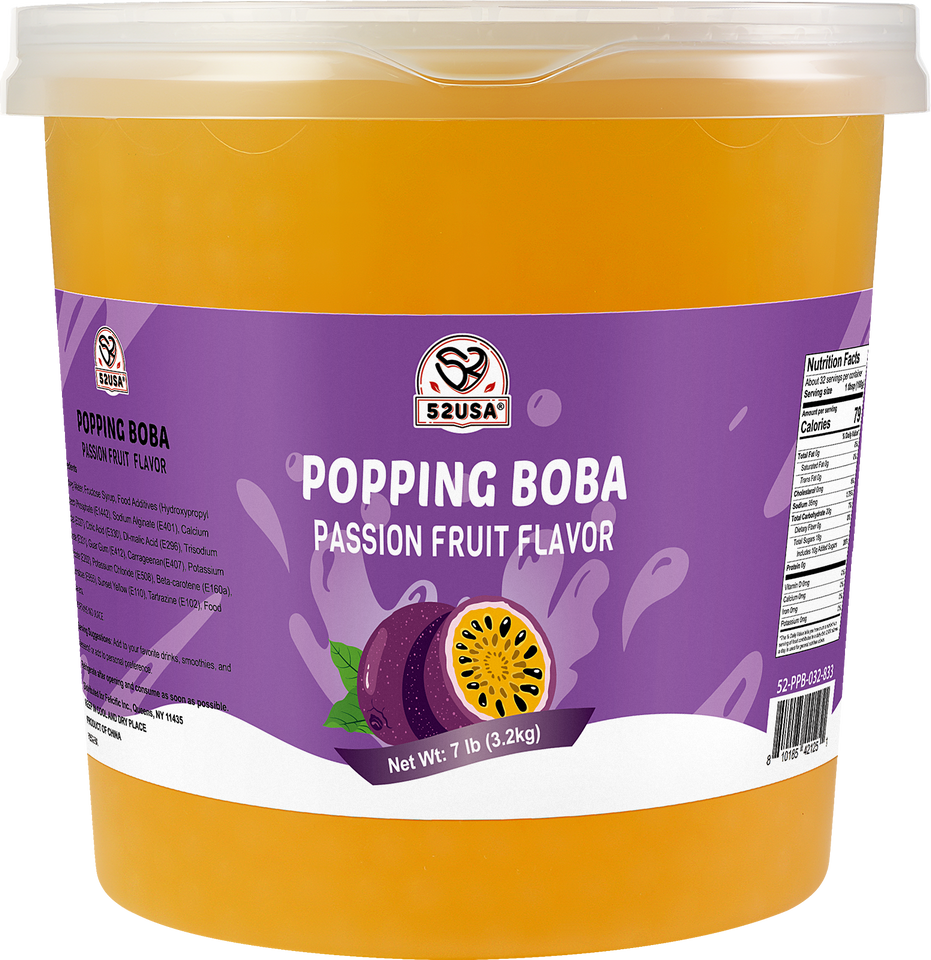 52USA Popping Boba Duo: Passion Fruit + Mango 3.2kg Each – Tropical Bursting Pearls for Bubble Tea & Summer Drinks