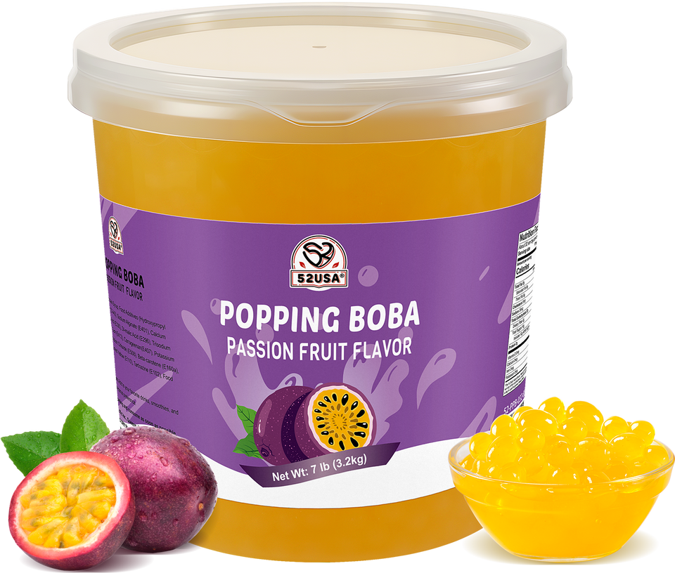 52USA Popping Boba Duo: Passion Fruit + Mango 3.2kg Each – Tropical Bursting Pearls for Bubble Tea & Summer Drinks
