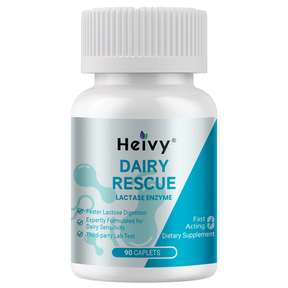 Heivy Fast Acting Dairy Rescue – Lactase Enzyme 9000 FCC, 90 ct