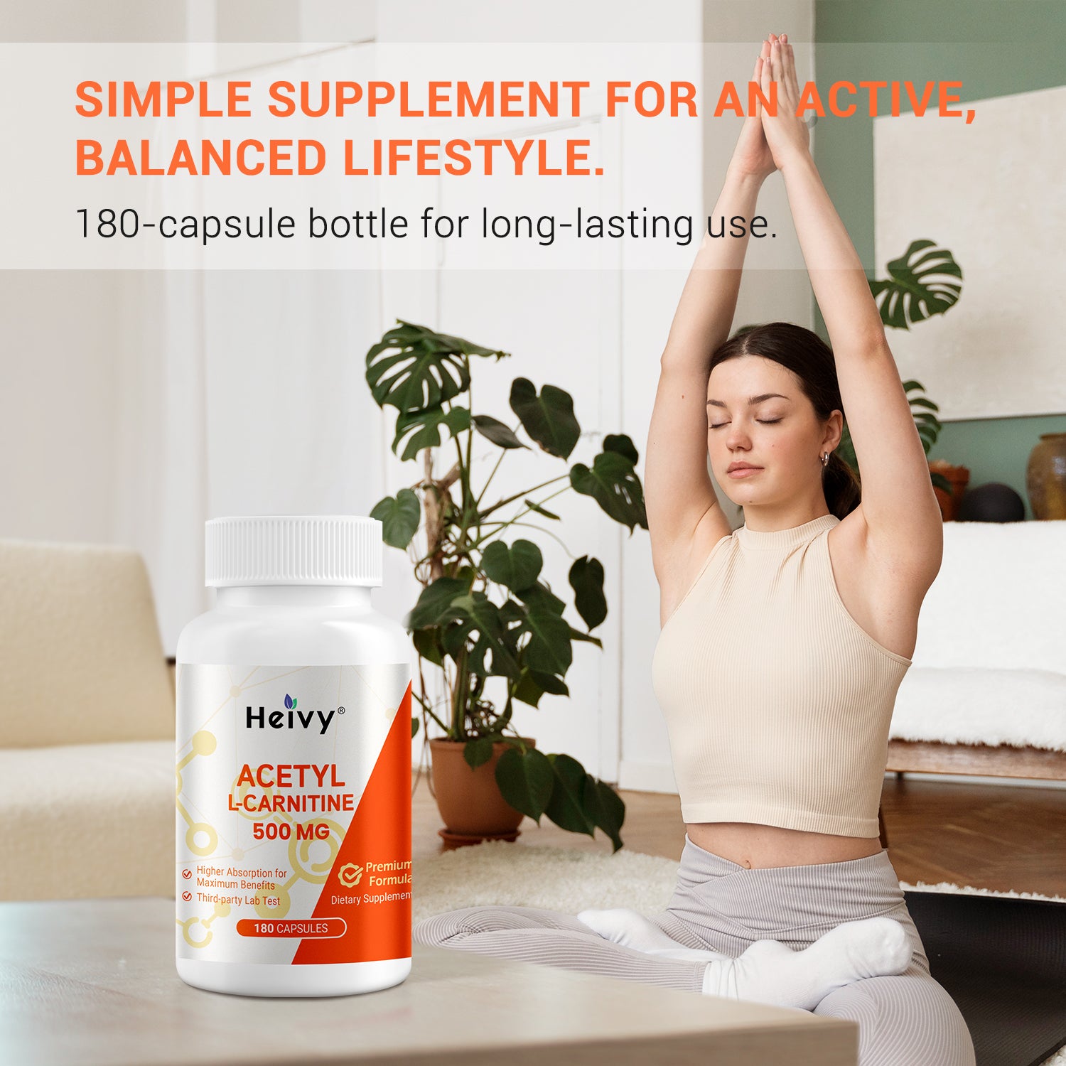 Heivy Acetyl L-Carnitine 500mg 180 Capsules (2 Pack) Heivy Acetyl L-Carnitine 500mg 180 Capsules (2 Pack)