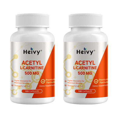 Heivy Acetyl L-Carnitine 500mg – 180 Capsules (2 Pack)