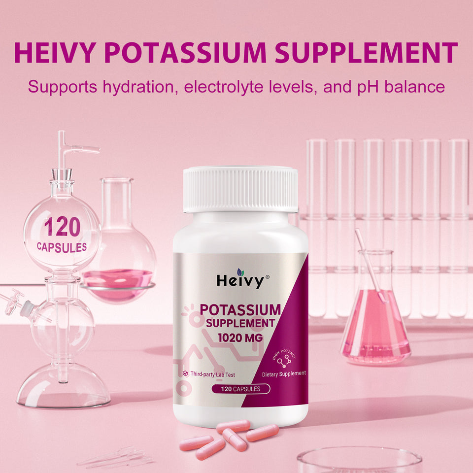Heivy Potassium Supplement – 120 Capsules