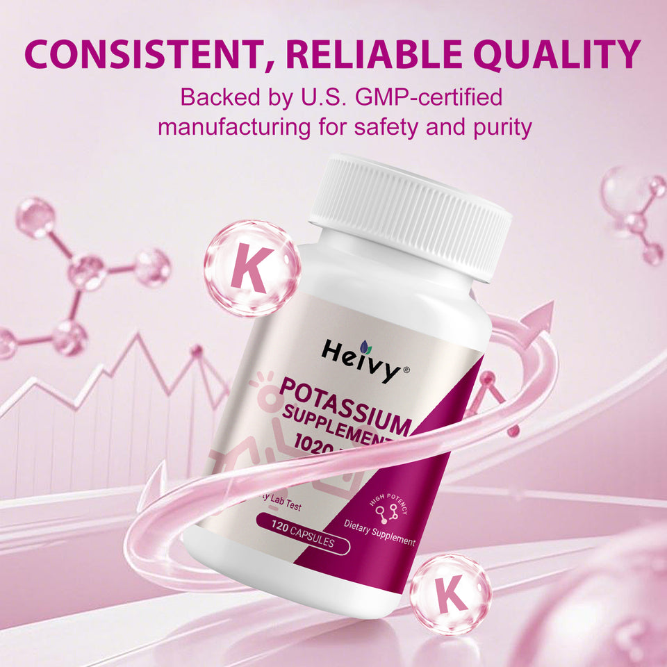 Heivy Potassium Supplement – 120 Capsules