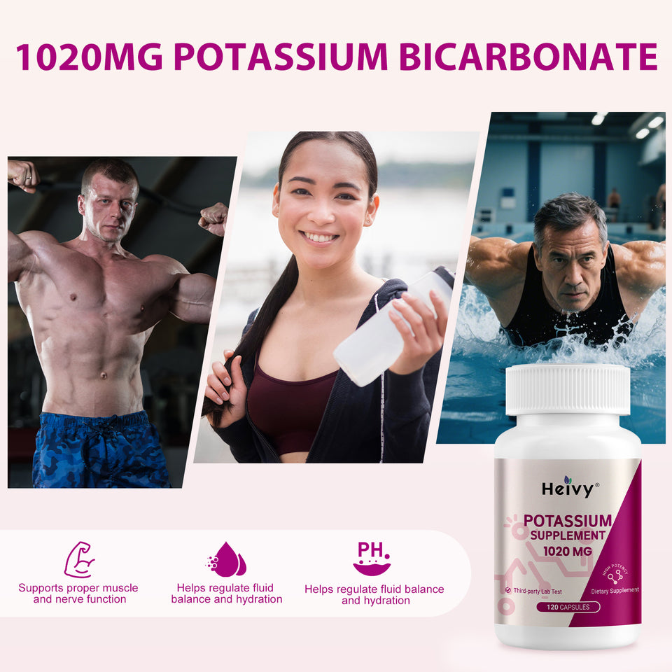 Heivy Potassium Supplement – 120 Capsules