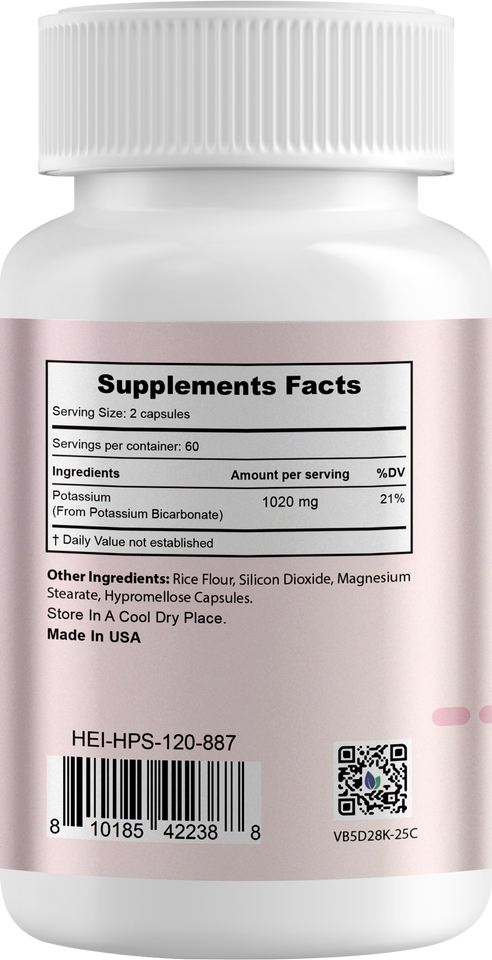 Heivy Potassium Supplement – 120 Capsules
