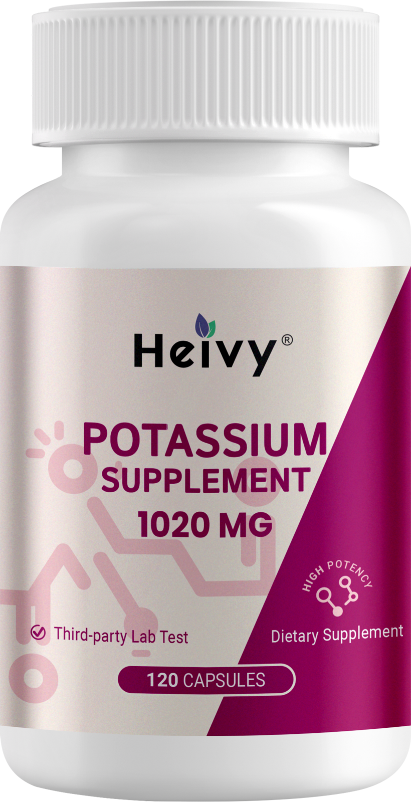 Heivy Potassium Supplement – 120 Capsules
