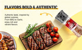52usa Spice Seasoning Set of 9 with Integrated Grinders, Individual Spice Grinder, Pure and Fresh Perfect for BBQ Seasoning Gift Set, Grilling Spice, Pepper Grinder
