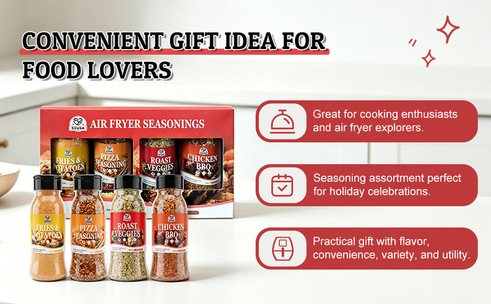 52USA 4 packs Air Fryer seasonings 250ml PET shakers
