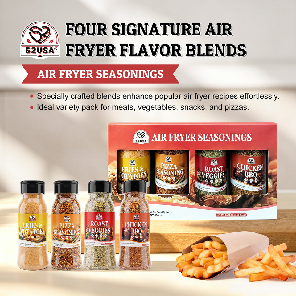 52USA 4 packs Air Fryer seasonings 250ml PET shakers