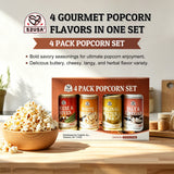 52USA Popcorn Seasoning Set, Multi-Flavor Variety Pack, Popcorn Spice Set | White Cheddar Cheese, Original Butter, Cheese & Chives, Salt & Vinegar, Old Fashioned (Pack of 4)