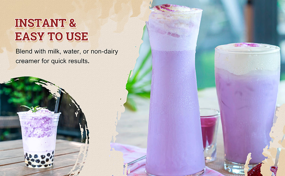 52USA Strawberry Taro Kit: Strawberry Popping Boba + Taro Powder – DIY Creamy Purple Bubble Tea Set