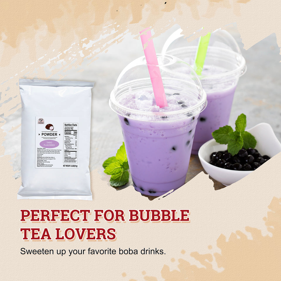52USA Strawberry Taro Kit: Strawberry Popping Boba + Taro Powder – DIY Creamy Purple Bubble Tea Set